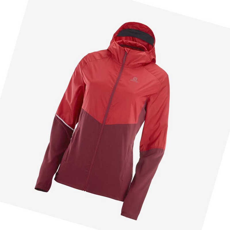 Chaquetas Salomon AGILE WIND WINDBREAKERS Mujer Rojas | 98754-UONG