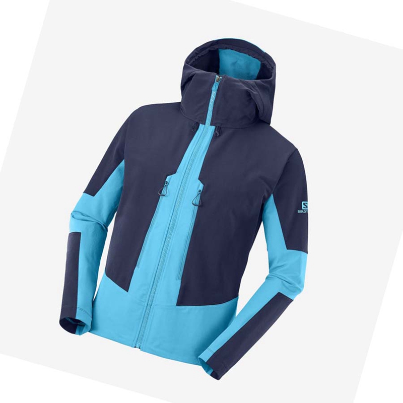 Chaquetas Salomon OUTPEAK SOFTSHELL Hombre Azules | 31045-OSWR