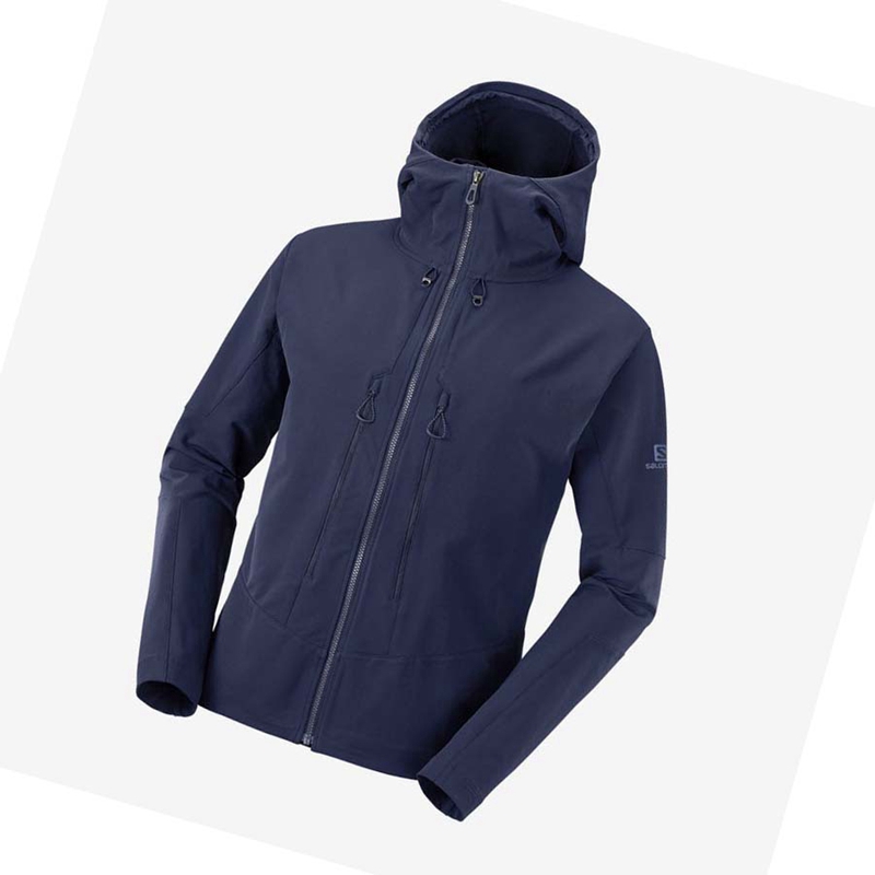 Chaquetas Salomon OUTPEAK SOFTSHELL Hombre Azul Marino | 74362-KGFJ