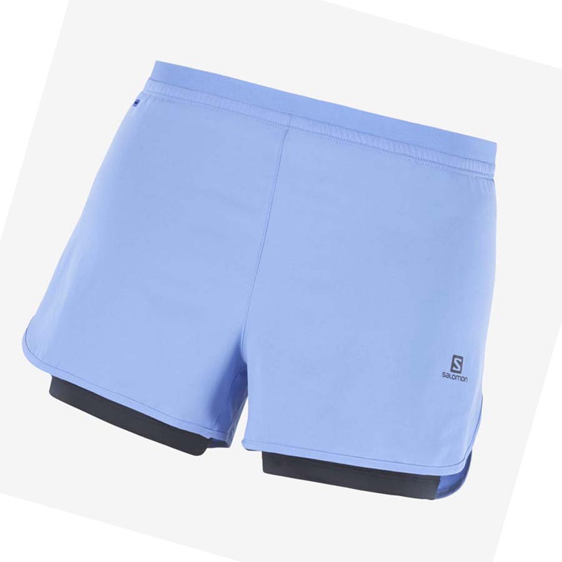 Pantalones Cortos Salomon CROSS 2IN1 Mujer Azules | 23064-OBHA