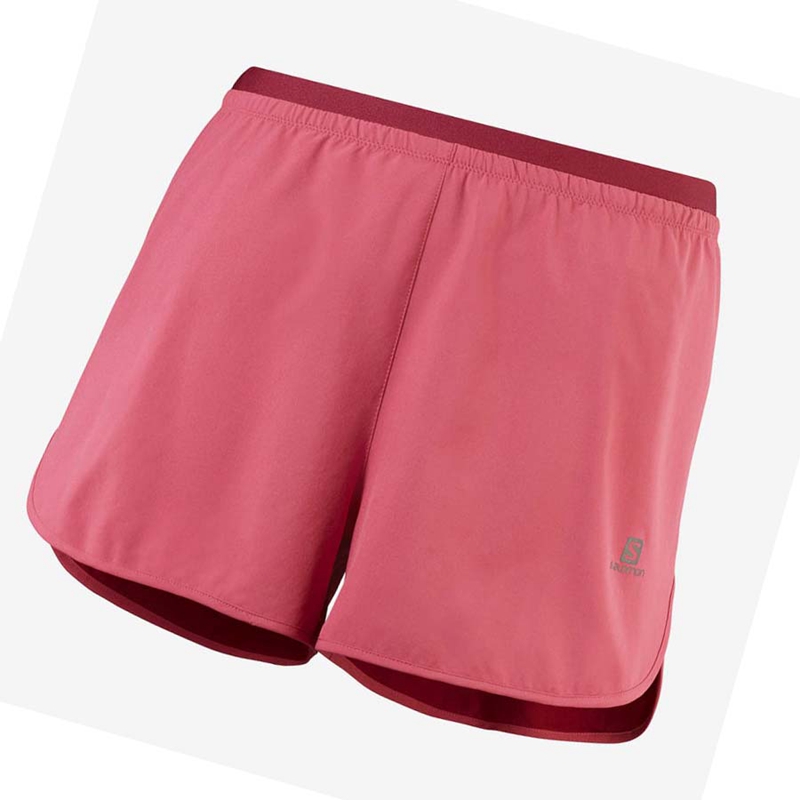 Pantalones Cortos Salomon CROSS 3'' Mujer Rojas | 72950-PVLZ