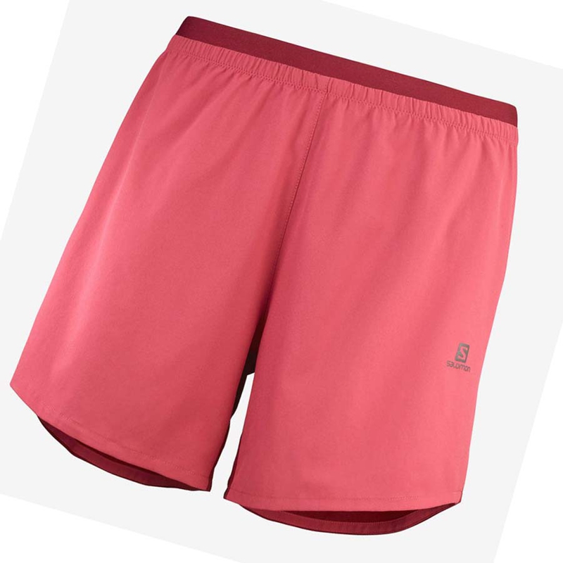 Pantalones Cortos Salomon CROSS 5'' Mujer Rojas | 09764-QDAE