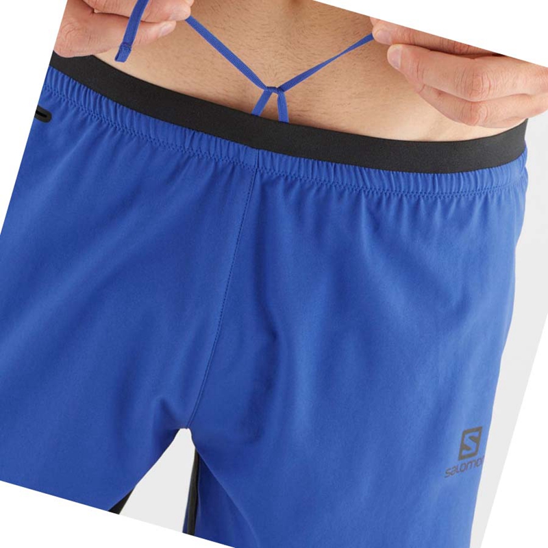 Pantalones Cortos Salomon CROSS TWINN Hombre Azules | 24780-IZNU