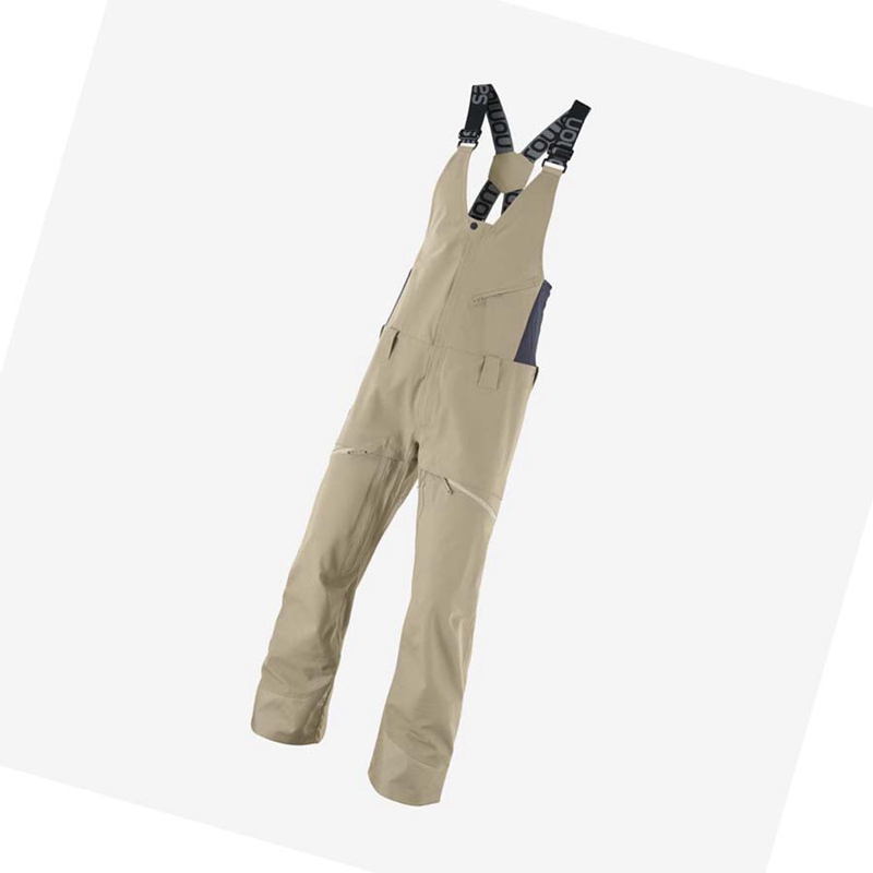 Pantalones De Esquí Salomon STANCE 3L BIB Hombre Beige | 87106-MVRT