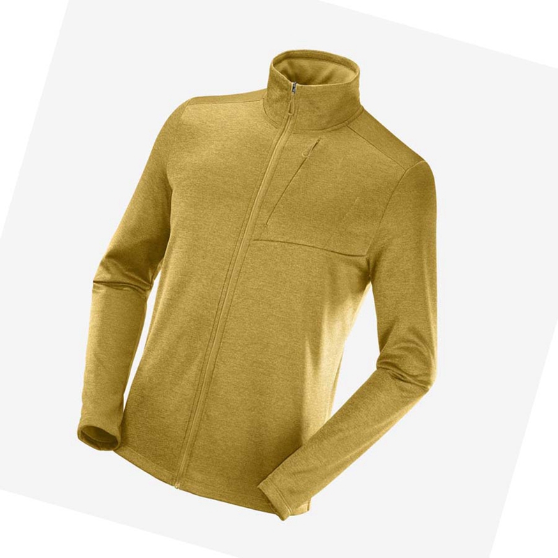 Sudadera Con Capucha Salomon ESSENTIAL LIGHTWARM HEATHER Hombre Amarillo | 18273-TFJC