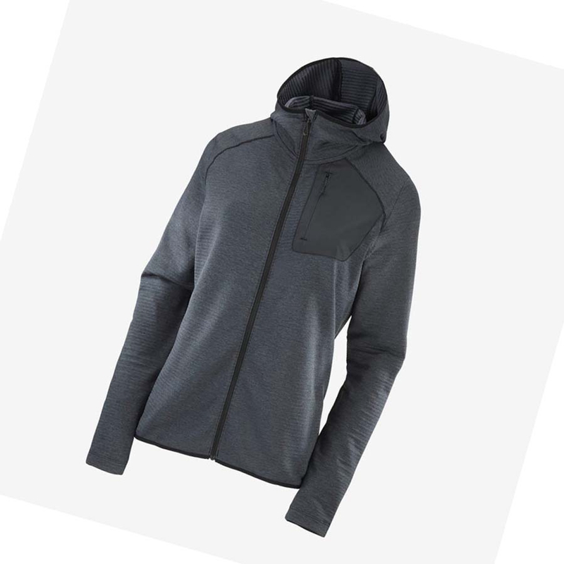 Sudadera Con Capucha Salomon ESSENTIAL LIGHTWARM HOODED Mujer Negras | 97214-SXYA