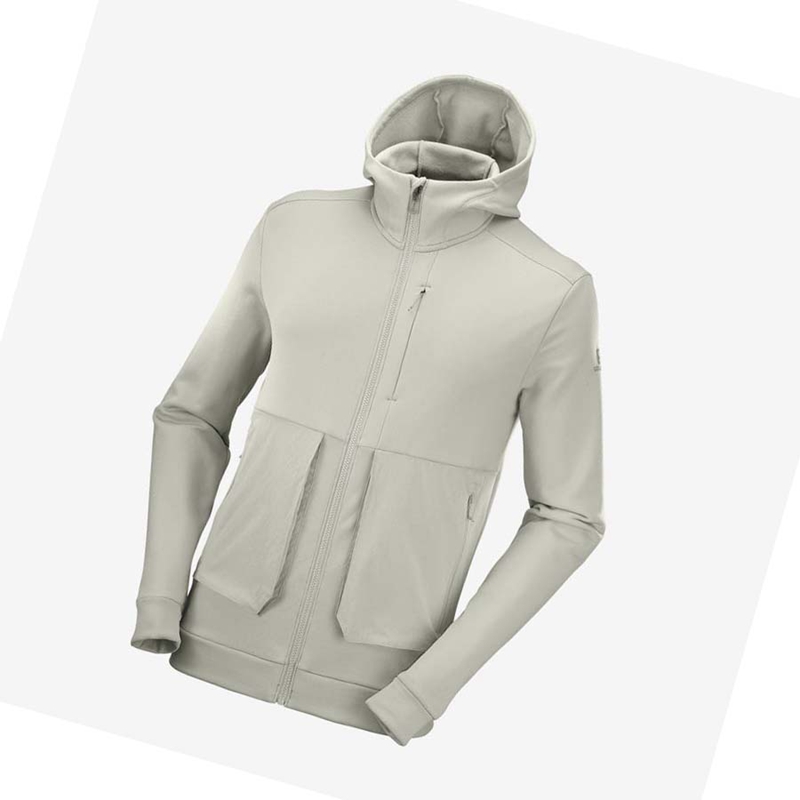 Sudadera Con Capucha Salomon ESSENTIAL WARM FLEECE Hombre Beige | 56340-VBRS