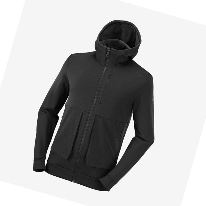 Sudadera Con Capucha Salomon ESSENTIAL WARM FLEECE Hombre Negras | 68034-HNRP