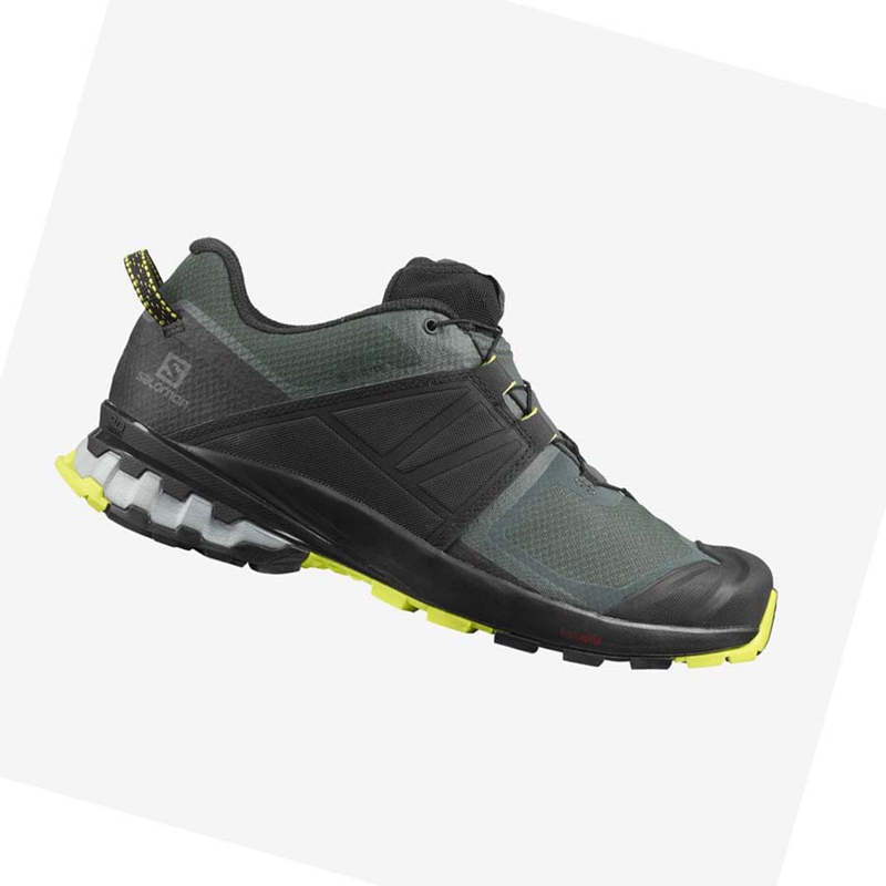 Zapatillas De Trail Running Salomon XA WILD GORE-TEX Hombre Negras Verde Oliva | 48192-CUWB