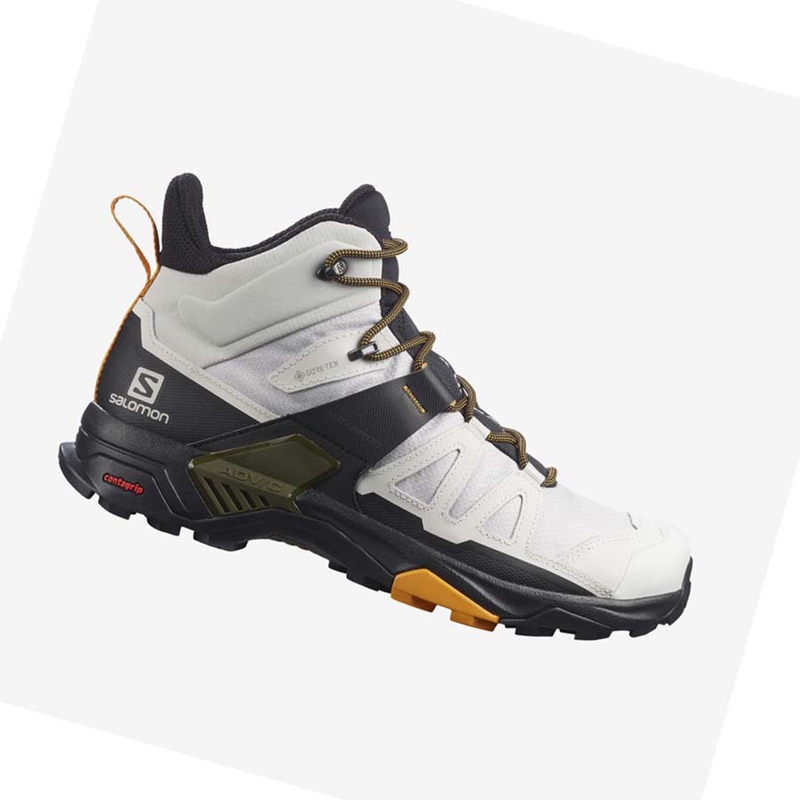 Zapatos De Senderismo Salomon X ULTRA 4 MID GORE-TEX Hombre Blancas Negras | 53269-AKTL