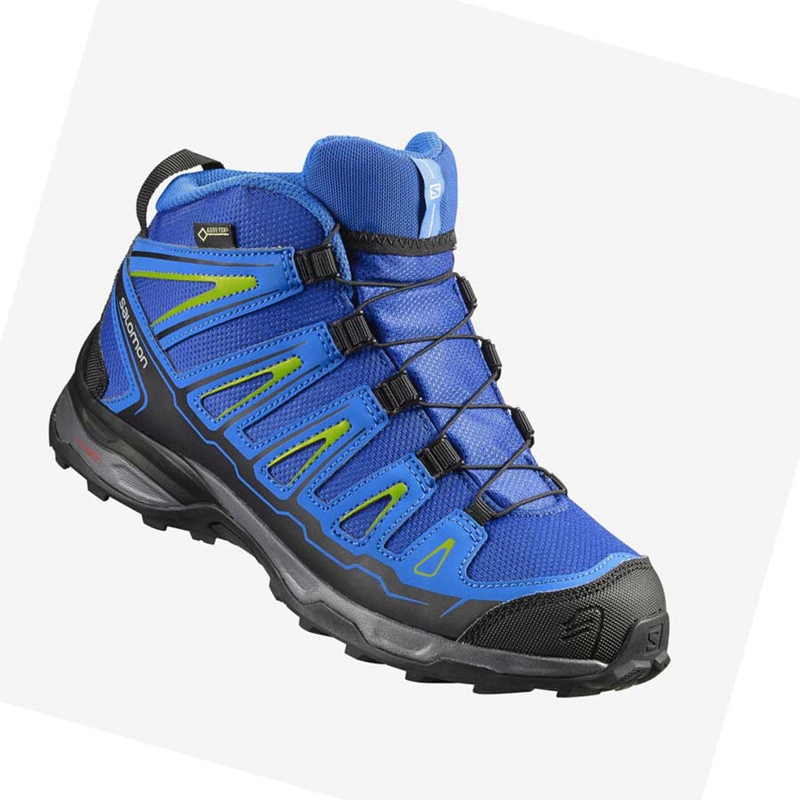 Zapatos De Senderismo Salomon X-ULTRA MID GORE-TEX GTX Niños Azules | 69823-HUAZ